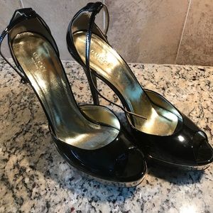 Gucci Patent Leather Peep Toe Heels